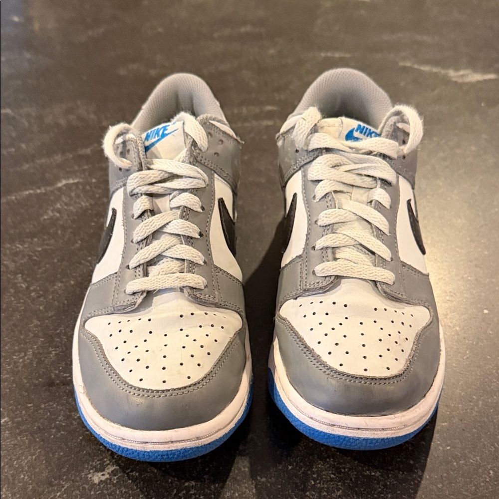 Nike Kids Dunks Gray, Blue and White - 7Y